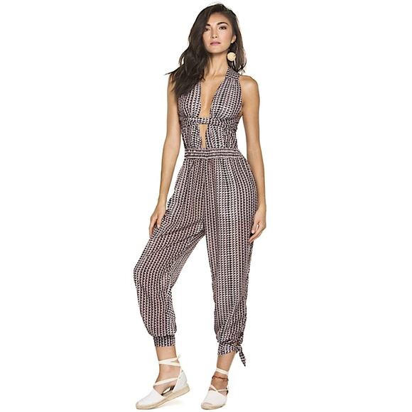 Agua Bendita Josie Python Printed Halter Neck Jumpsuit Size Large - Picture 13 of 13